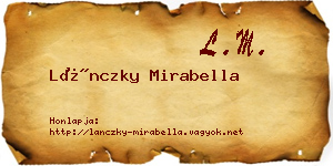 Lánczky Mirabella névjegykártya