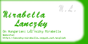 mirabella lanczky business card
